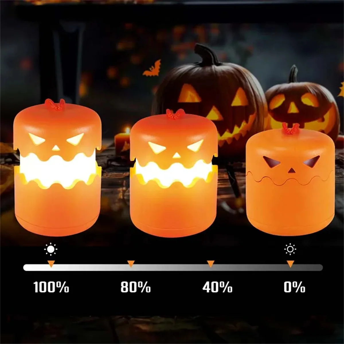 Het licht van de SpookLampion van helemaal dicht tot wijd open