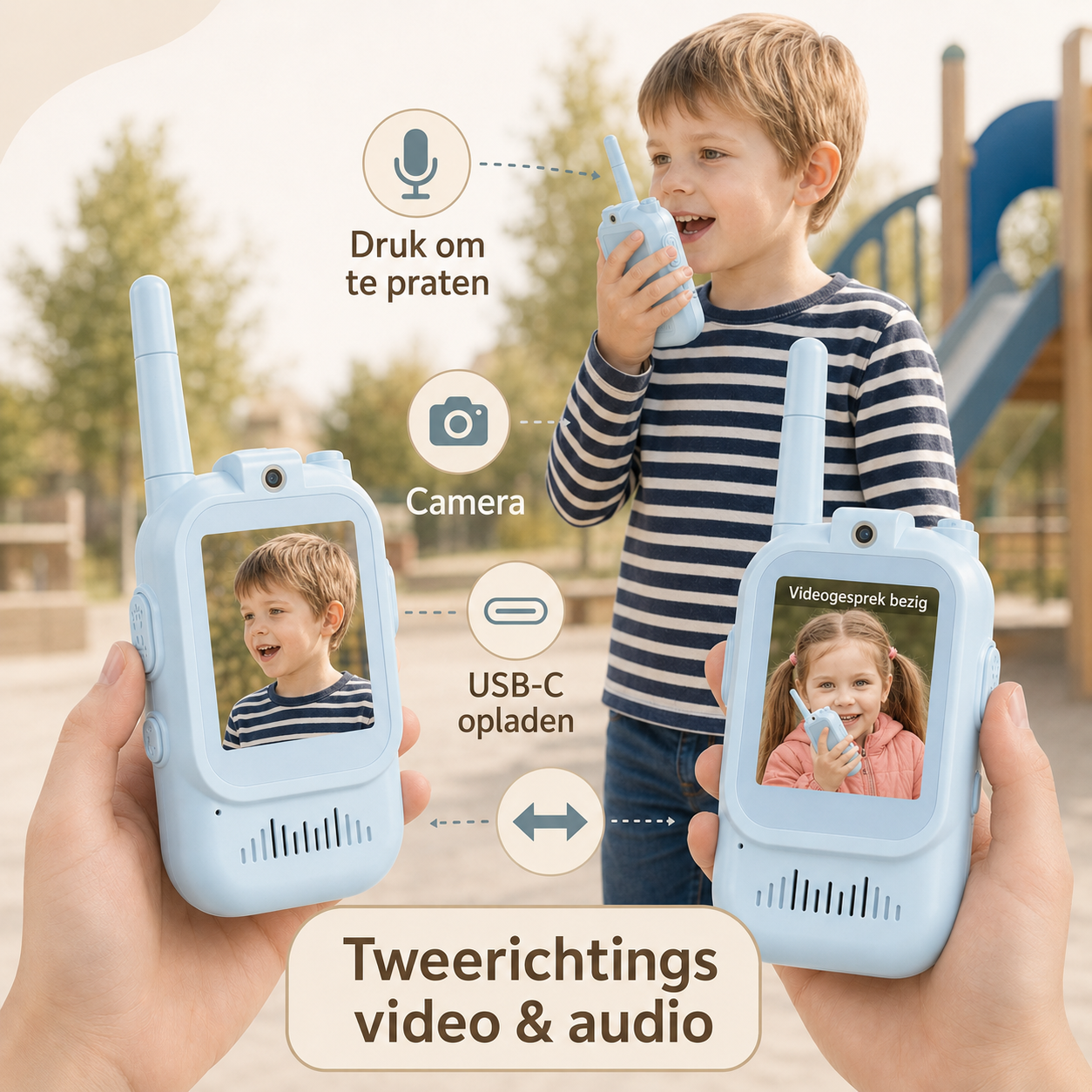 VideoTalkie™ Kids Walkie Talkie Set met Camera – 2-Pack