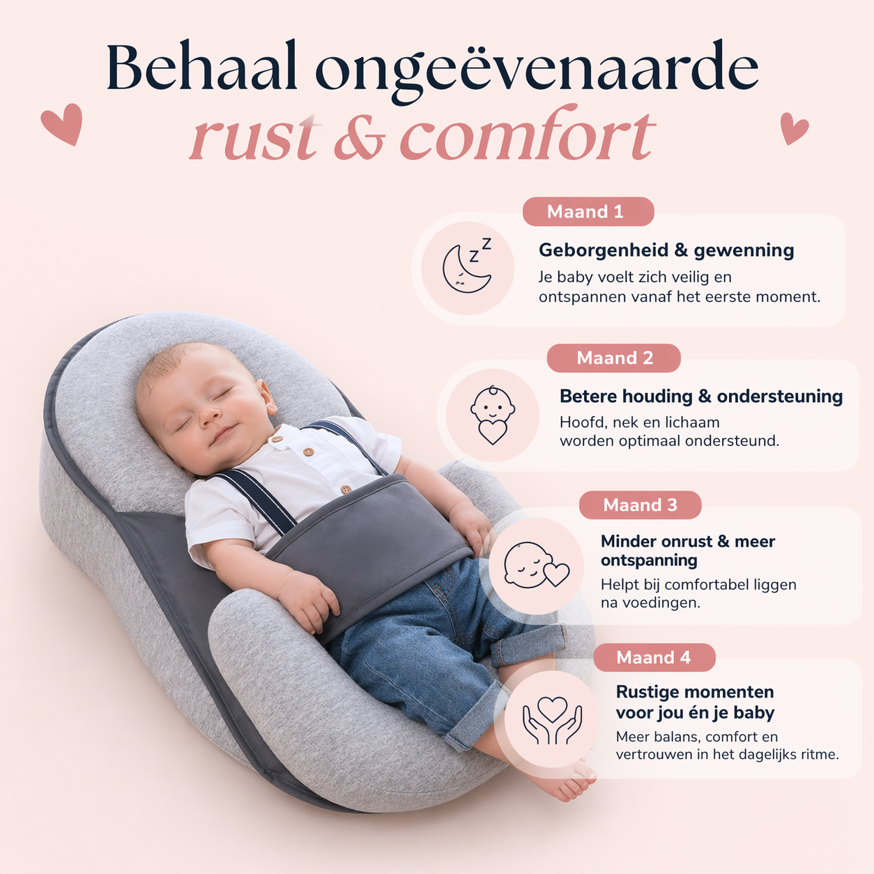 CloudCare™ Ergonomic Baby Pillow with Incline – Comfort & Support for Your Baby