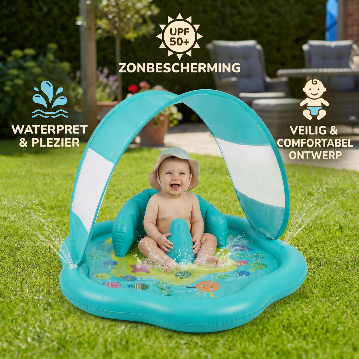 MiniSplash™ Watermat met Zonnescherm