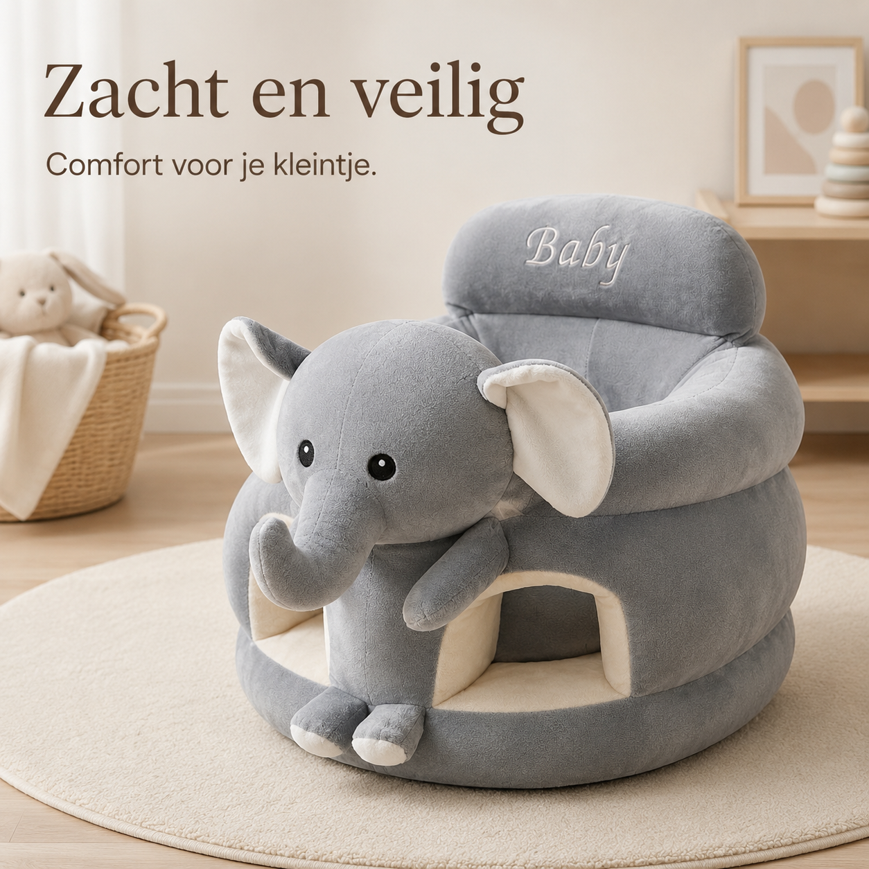 KnuffelZit™ Baby Lounger – Zacht Baby Zitkussen