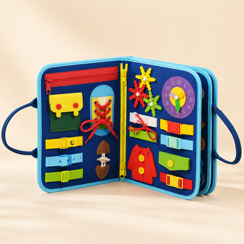 Kleine Ontdekker™ 7-in-1 Montessori Boek - Leren, voelen en ontdekken met plezier