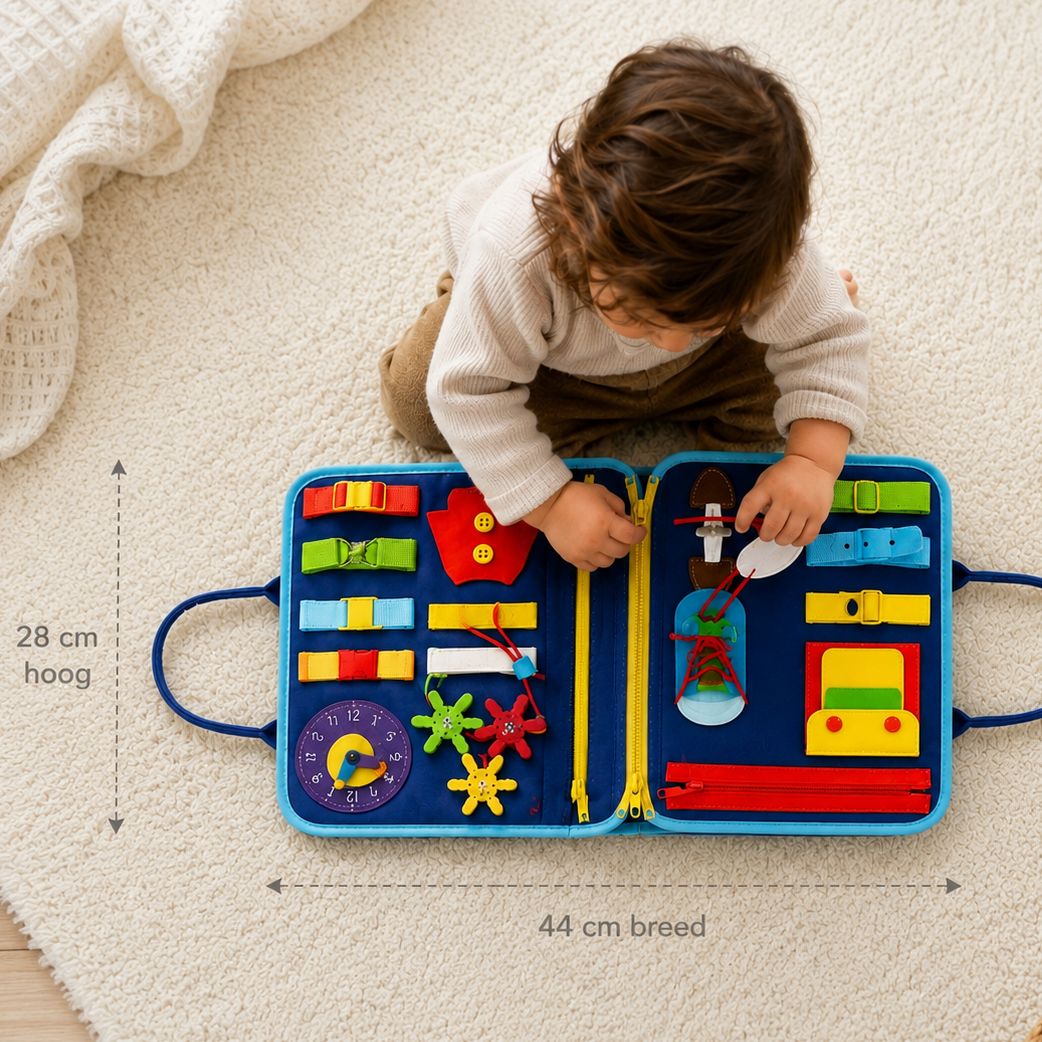 Kleine Ontdekker™ 7-in-1 Montessori Boek - Leren, voelen en ontdekken met plezier