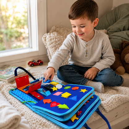 Kleine Ontdekker™ 7-in-1 Montessori Boek - Leren, voelen en ontdekken met plezier