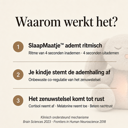 SlaapMaatje™ – Ademende Slaapknuffel met Licht en Rustgevende Geluiden