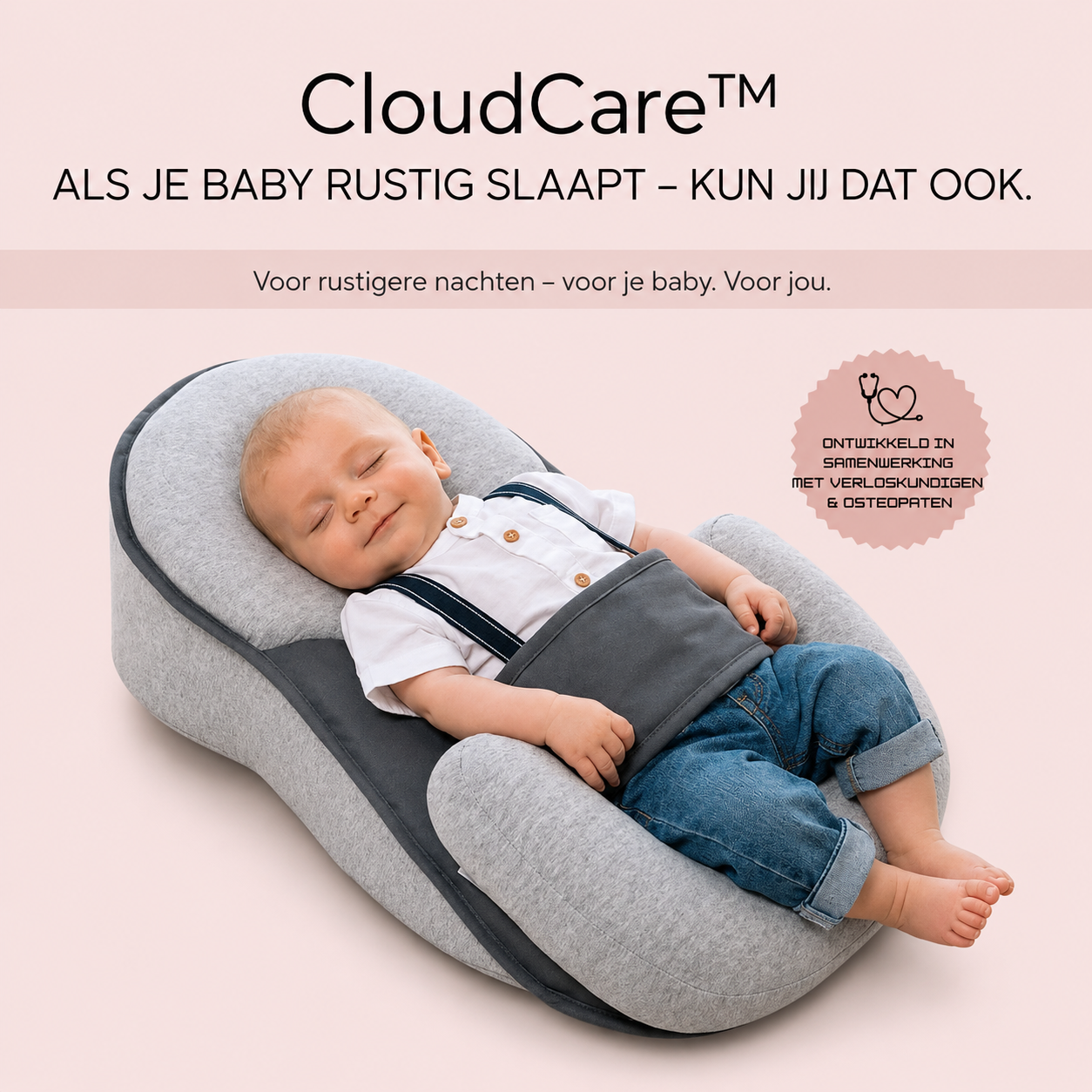 CloudCare™ Ergonomic Baby Pillow with Incline – Comfort & Support for Your Baby