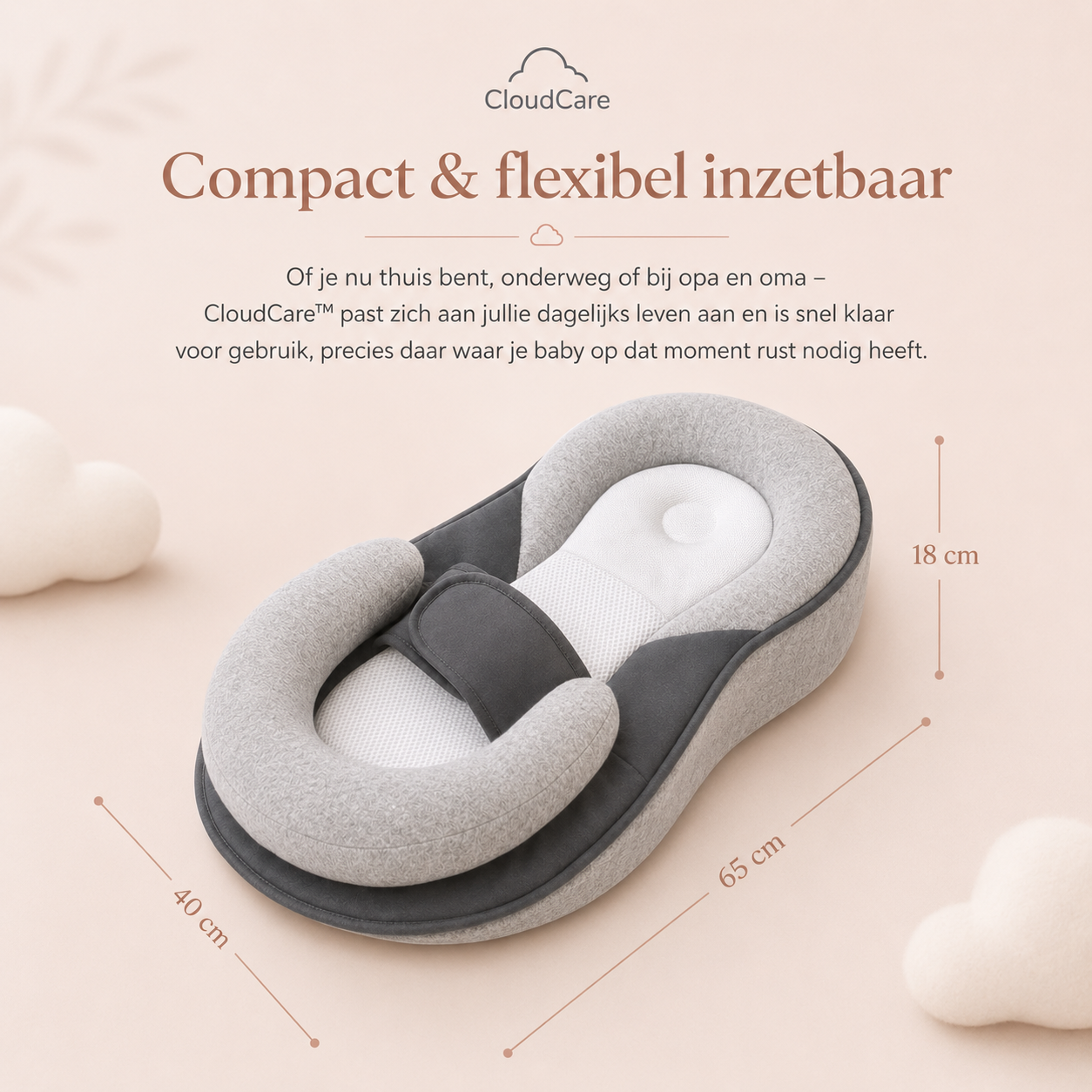 CloudCare™ Ergonomisch Babykussen met Helling