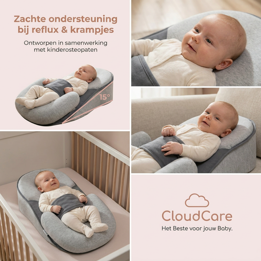 CloudCare™ Ergonomisch Babykussen met Helling – Comfort & Ondersteuning voor je Baby