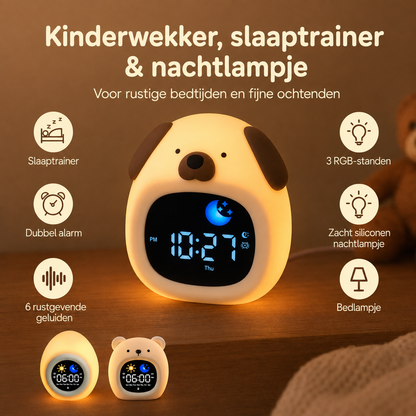 DroomBuddy™ 3-in-1 Kinderwekker, Slaaptrainer & Nachtlampje
