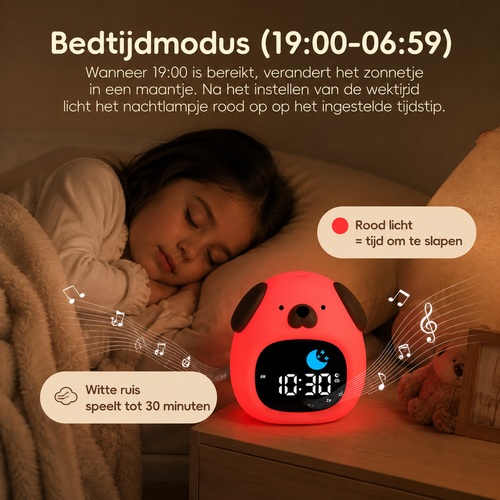 DroomBuddy™ 3-in-1 Kinderwekker, Slaaptrainer & Nachtlampje