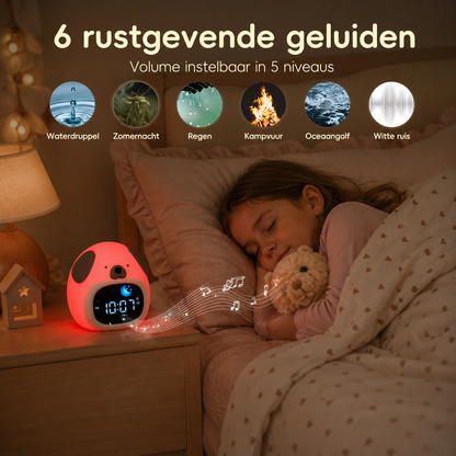 DroomBuddy™ 3-in-1 Kinderwekker, Slaaptrainer & Nachtlampje