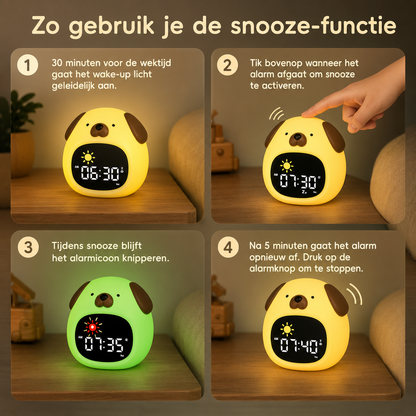 DroomBuddy™ 3-in-1 Kinderwekker, Slaaptrainer & Nachtlampje