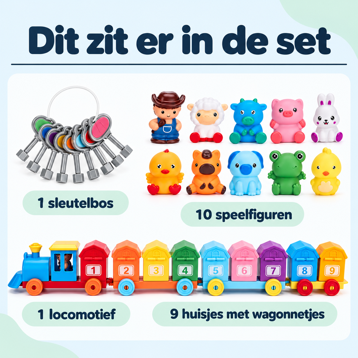 BoerderijTrein | Montessori Trein Met Dieren En Blokken