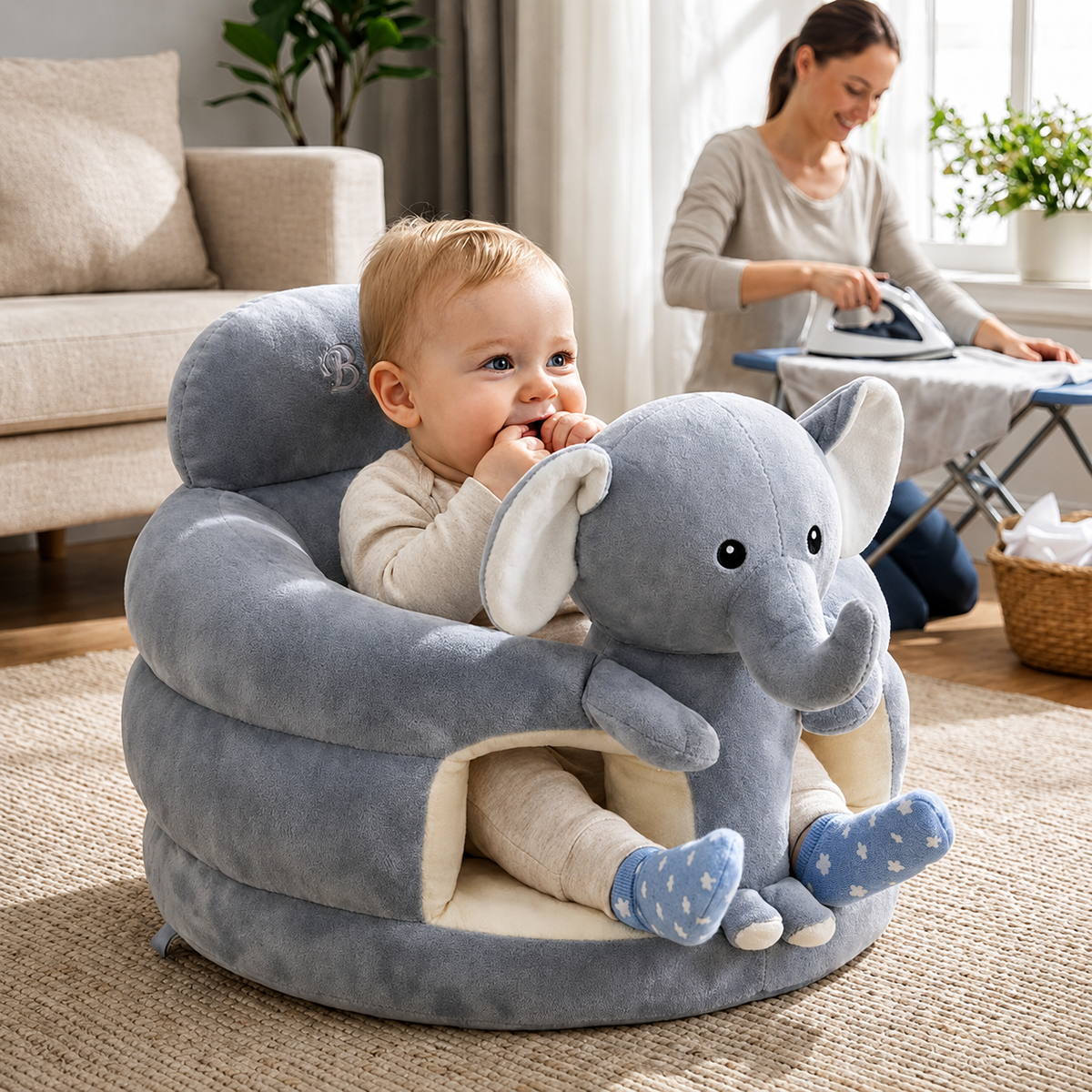 KnuffelZit™ Baby Zitkussen | Zachte Ondersteuning
