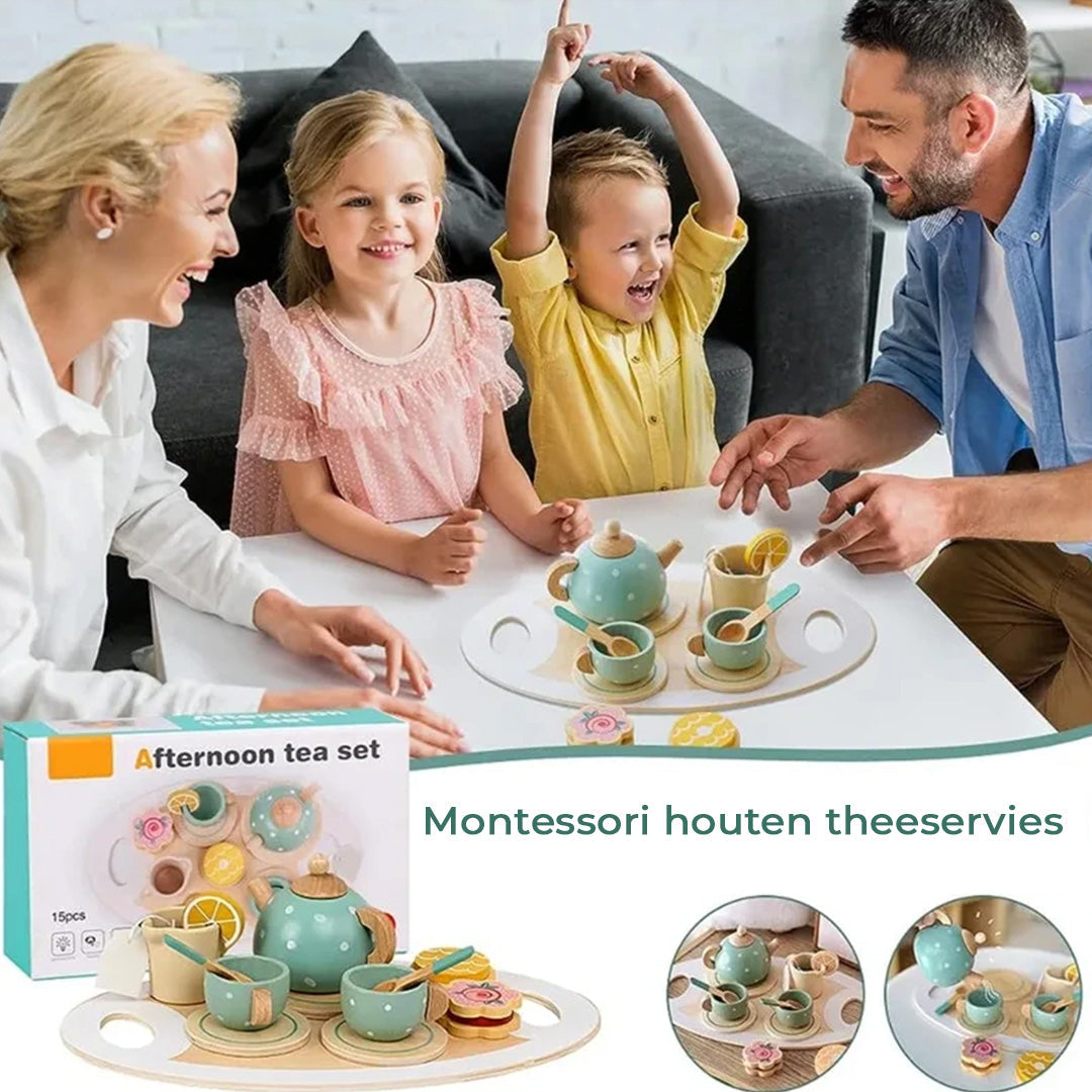 TheeTijd Houten Theeservies - 15-Delige Speelset