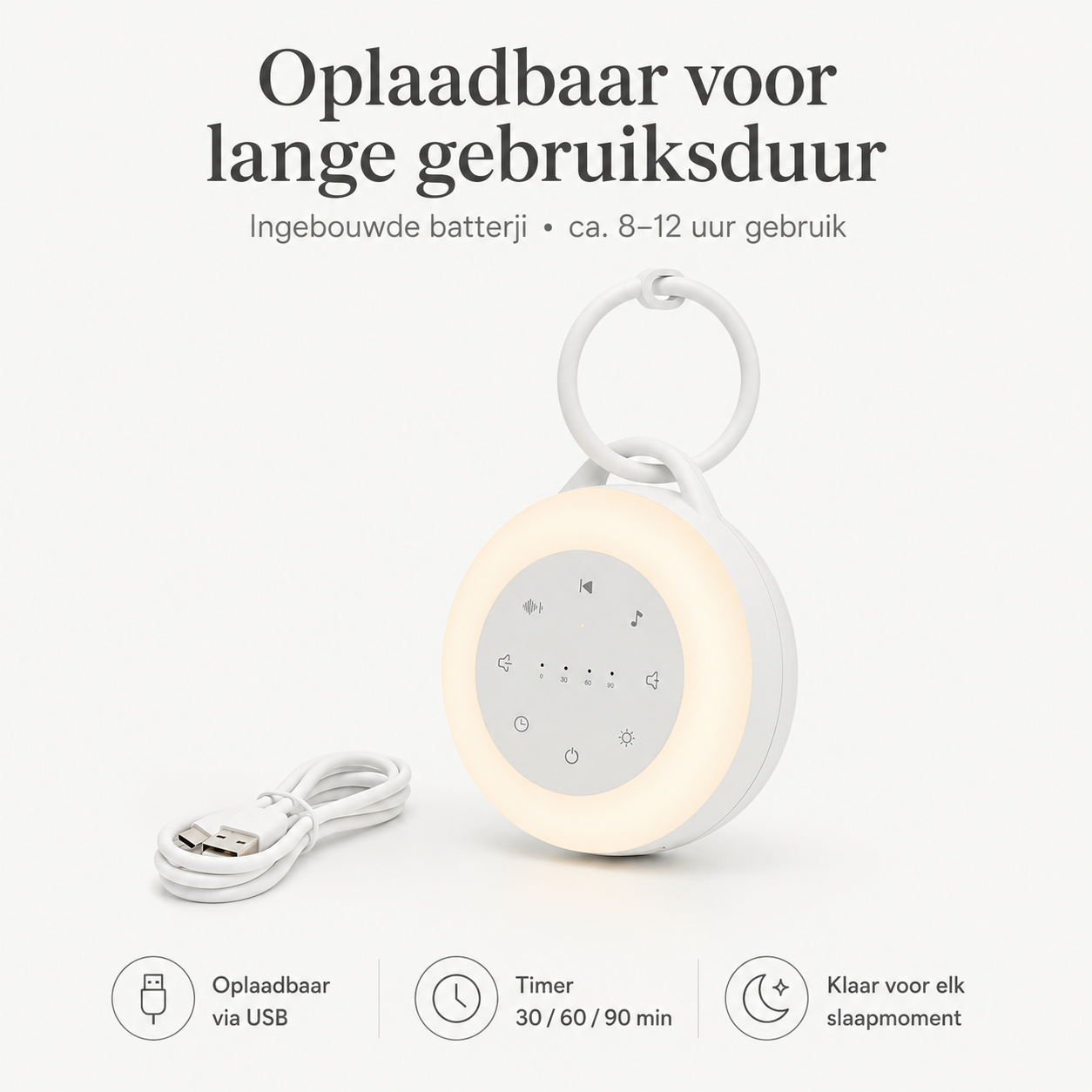 DroomRuis™ – Draagbare slaapgeluiden machine & nachtlampje