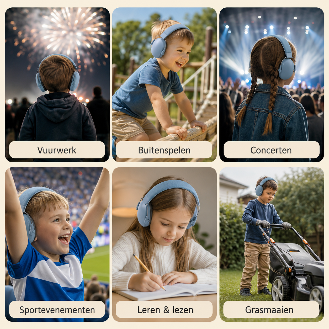 SoundSafe™ Kinder Oorkappen – Zachte gehoorbescherming voor drukke momenten