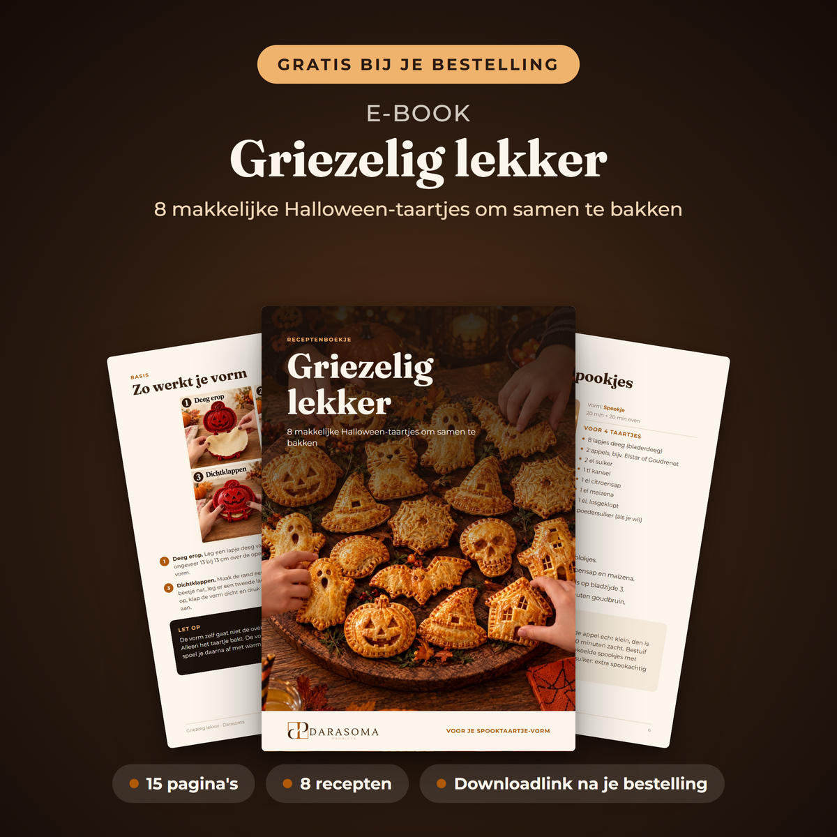 Gratis e-book Griezelig lekker bij je bestelling: 8 Halloween-taartjes