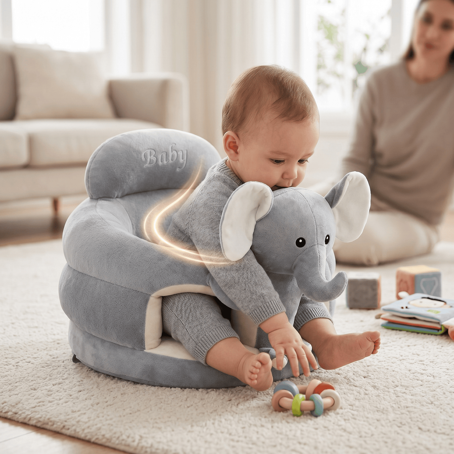 KnuffelZit™ Baby Lounger – Zacht Baby Zitkussen