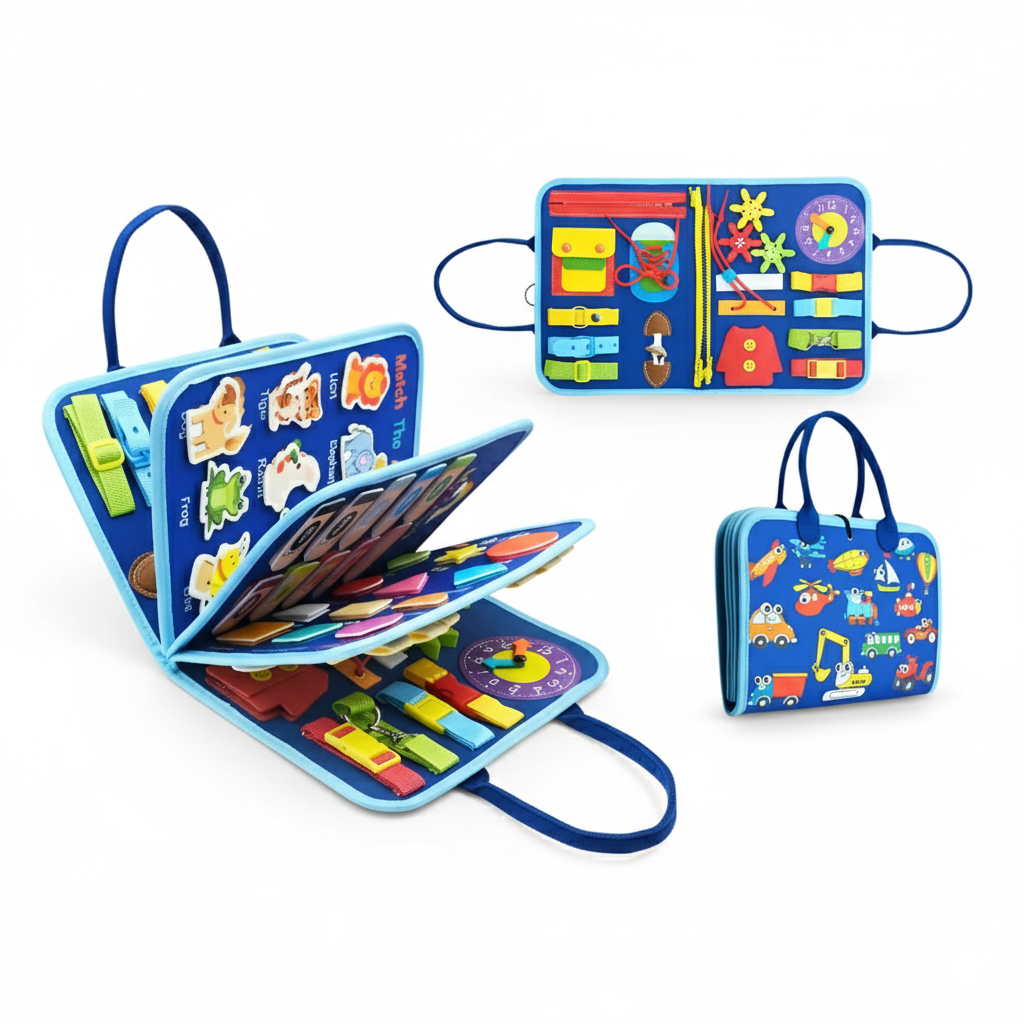 Kleine Ontdekker™ 7-in-1 Montessori Boek - Leren, voelen en ontdekken met plezier