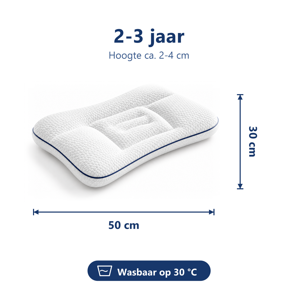 ErgoCloud 2-3 jaar: 50 x 30 cm, hoogte ca. 2-4 cm, wasbaar op 30 graden